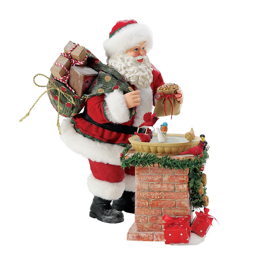 BIRD BATH Dept 56 Possible Dreams Santa Cardinals Wild Birds 6016498