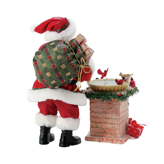 BIRD BATH Dept 56 Possible Dreams Santa Cardinals Wild Birds 6016498