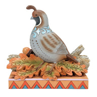 Jim Shore SHADES OF FALL 6016632 Thanksgiving Harvest Leaves Quail Figurine