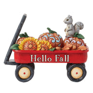 Jim Shore HARVEST HAUL 6016634 Hello Fall Wagon Squirrel Figurine