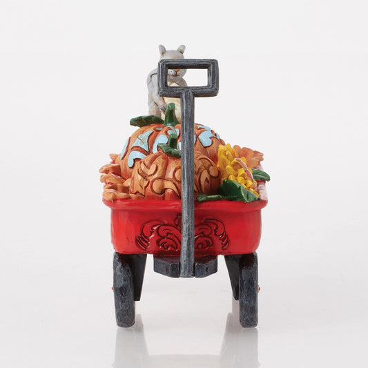 Jim Shore HARVEST HAUL 6016634 Hello Fall Wagon Squirrel Figurine