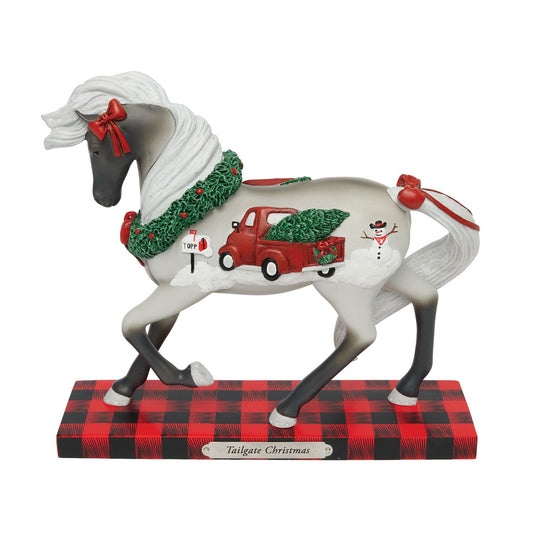 Trail of Painted Ponies Figurine TAILGATE CHRISTMAS 6016945 Wreath Truck Horse