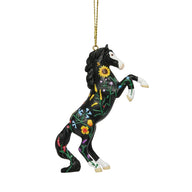 Trail of Painted Ponies Ornament WILDFLOWER 6016963 Black Horse Pony Flowers