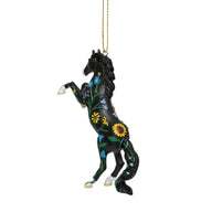 Trail of Painted Ponies Ornament WILDFLOWER 6016963 Black Horse Pony Flowers