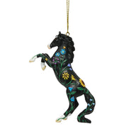 Trail of Painted Ponies Ornament WILDFLOWER 6016963 Black Horse Pony Flowers