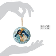 Jim Shore HOLY FAMILY ORNAMENT 6017008 Twilight Blue Gold Nativity Ornament