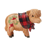 Jim Shore MOO-TI-FUL CHRISTMAS Highland Glen 6017041 Cow Buffalo Plaid Figurine