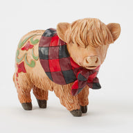 Jim Shore MOO-TI-FUL CHRISTMAS Highland Glen 6017041 Cow Buffalo Plaid Figurine