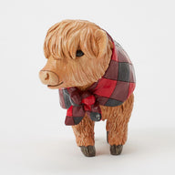 Jim Shore MOO-TI-FUL CHRISTMAS Highland Glen 6017041 Cow Buffalo Plaid Figurine