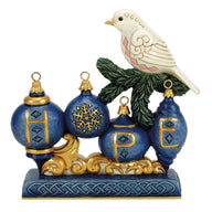 Jim Shore PEACEFUL PERCH 6017042 Twilight Blue Gold Dove Hope Figurine