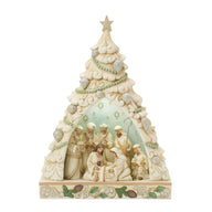 Jim Shore TREE OF HOLY LIGHT 6017175 White Woodland LED Diorama Nativity