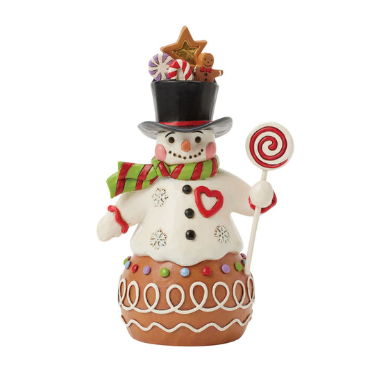 Jim Shore Gingerbread Christmas GINGERBREAD HUGS AND PEPPERMINT KISSES 6017265 Snowman