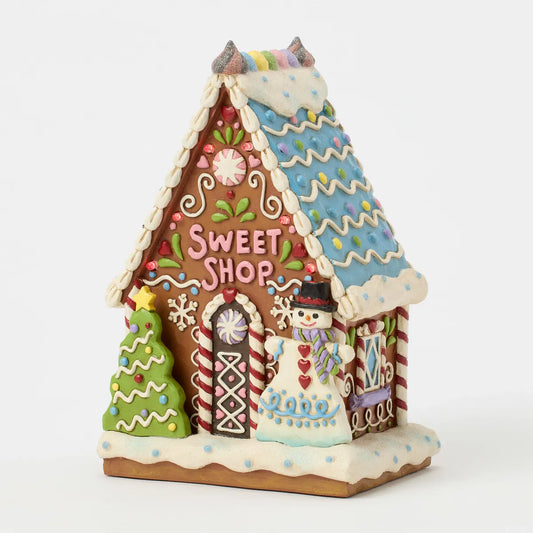 Jim Shore LIFE IS WHAT YOU BAKE IT Gingerbread Sweet Shop LED Figurine