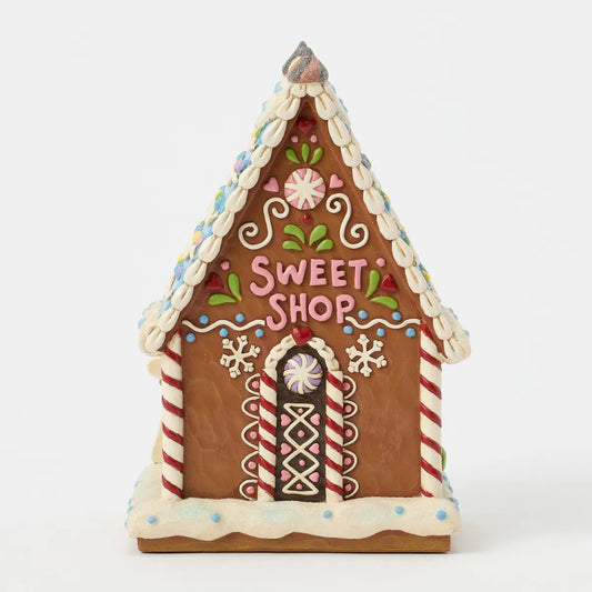 Jim Shore LIFE IS WHAT YOU BAKE IT Gingerbread Sweet Shop LED Figurine