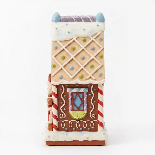 Jim Shore WISHING YOU A SWEET CHRISTMAS Gingerbread Toy Shop LED Figurine