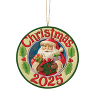 Jim Shore 2025 DATED SANTA ORNAMENT 6017308 Annual Ornament