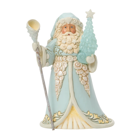 Jim Shore SEASIDE TREASURES 6017772 Santa Ocean Sea Glass Figurine