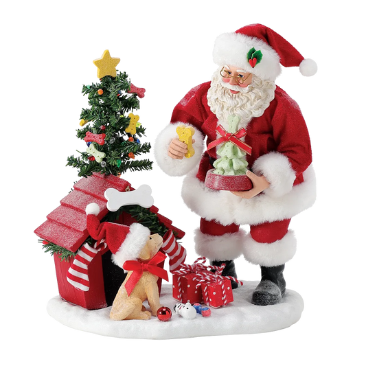 PUPPY'S CHRISTMAS Dept 56 Possible Dreams Santa Dog Gifts 6017815 Customizable
