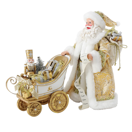 GRAND ENTRANCE Dept 56 Possible Dreams Gold Santa Sleigh Figurine 6018266