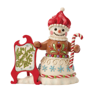 Jim Shore TIME FOR A SWEET TREAT Gingerbread Snowman Latte 6018882 Figurine