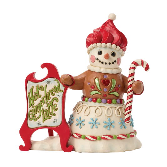 Jim Shore TIME FOR A SWEET TREAT Gingerbread Snowman Latte 6018882 Figurine