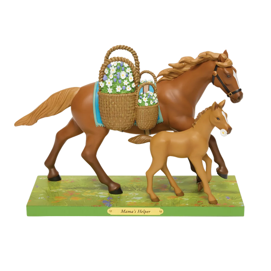 Trail Of Painted Ponies Figurine MAMA'S HELPER 6019063 Horse Colt Basket