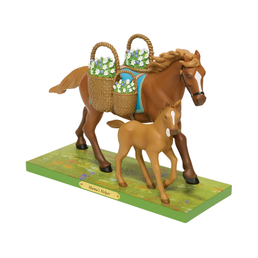 Trail Of Painted Ponies Figurine MAMA'S HELPER 6019063 Horse Colt Basket