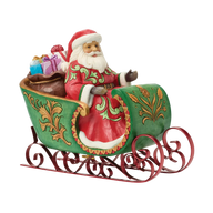 Jim Shore DASHING THROUGH THE SNOW 6019089 Musical Santa Sleigh Figurine
