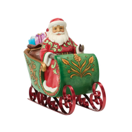 Jim Shore DASHING THROUGH THE SNOW 6019089 Musical Santa Sleigh Figurine