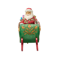 Jim Shore DASHING THROUGH THE SNOW 6019089 Musical Santa Sleigh Figurine