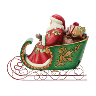 Jim Shore DASHING THROUGH THE SNOW 6019089 Musical Santa Sleigh Figurine