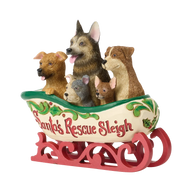 Jim Shore A TAIL-WAGGING CHRISTMAS 6019095 Santa's Rescue Sleigh Dogs Puppies