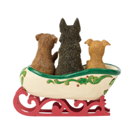 Jim Shore A TAIL-WAGGING CHRISTMAS 6019095 Santa's Rescue Sleigh Dogs Puppies