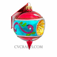 Red and Teal The Ornament King CANDY SPARKLER Assorted Ornament 42027A Christmas 2025