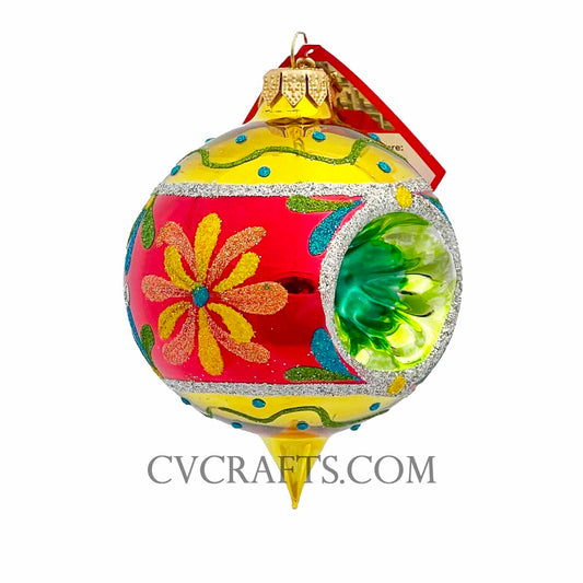 Red and Yellow The Ornament King CANDY SPARKLER Assorted Ornament 42027B Christmas 2025