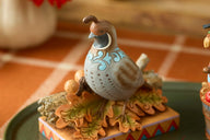 Jim Shore SHADES OF FALL 6016632 Thanksgiving Harvest Leaves Quail Figurine