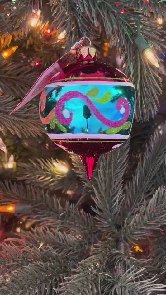 Red and Teal The Ornament King CANDY SPARKLER Assorted Ornament 42027A Christmas 2025
