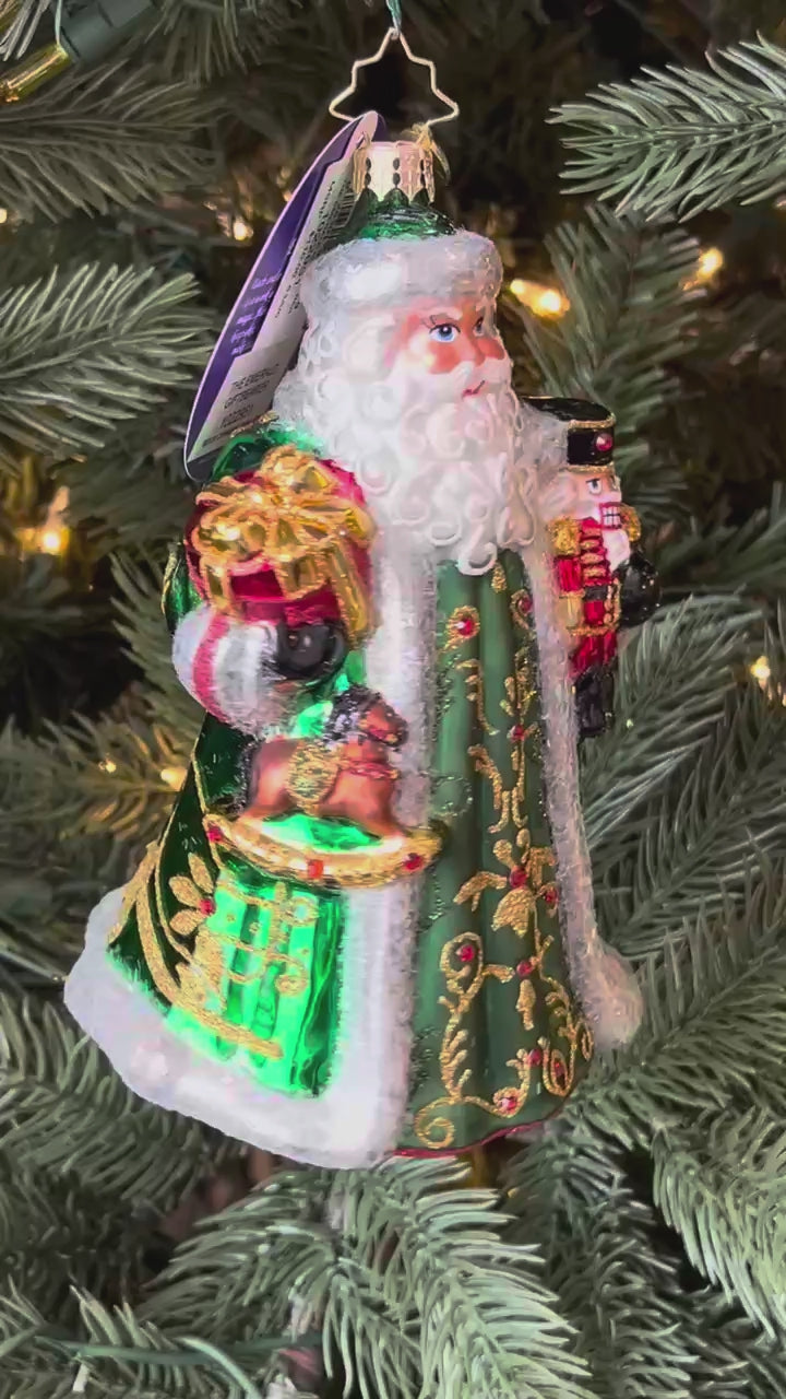Christopher Radko THE EMERALD GIFTBEARER Ornament 1022951 Green Santa