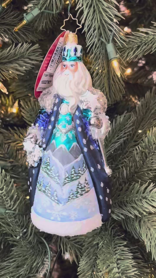 Christopher Radko FROZEN MAJESTY Ornament 1022787 Blue Santa