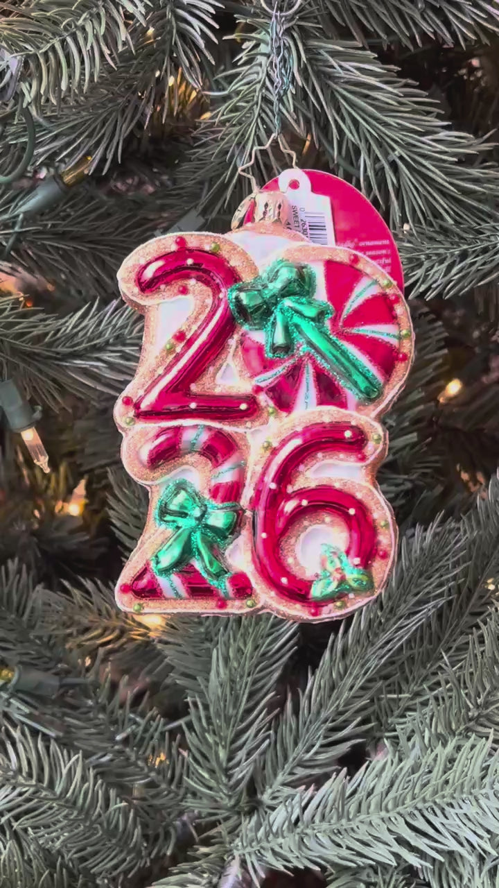 Christopher Radko SWEET START TO 2026 Ornament 1022781 Dated Peppermint