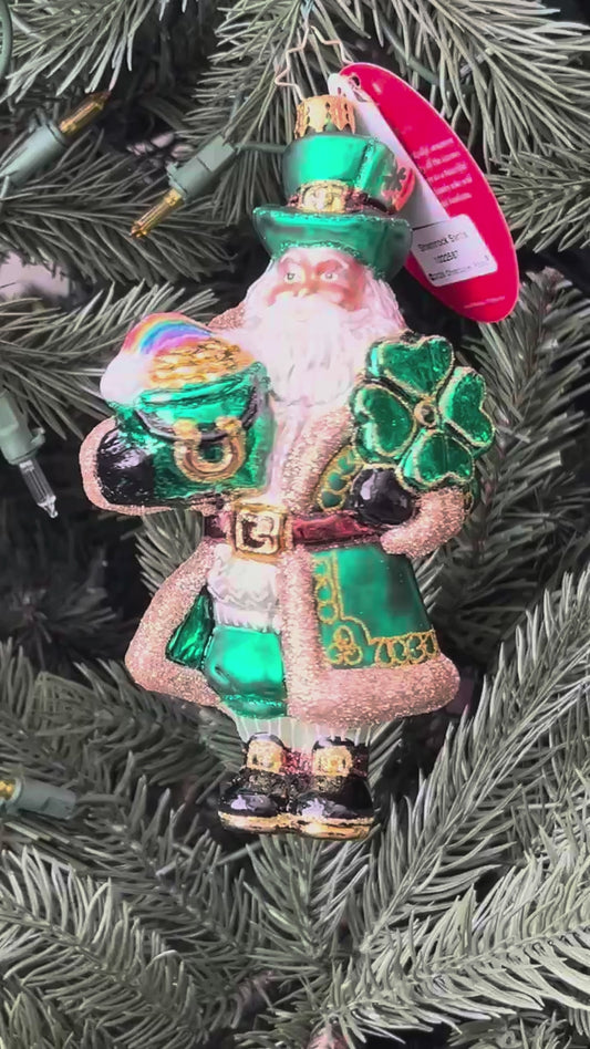Christopher Radko SHAMROCK SANTA Ornament 1022587 St. Patrick's Day Irish