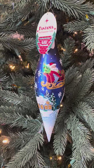 Christopher Radko Fantasia MOONLIGHT SLEIGH RIDE ICICLE Ornament 1022648 Santa Scene
