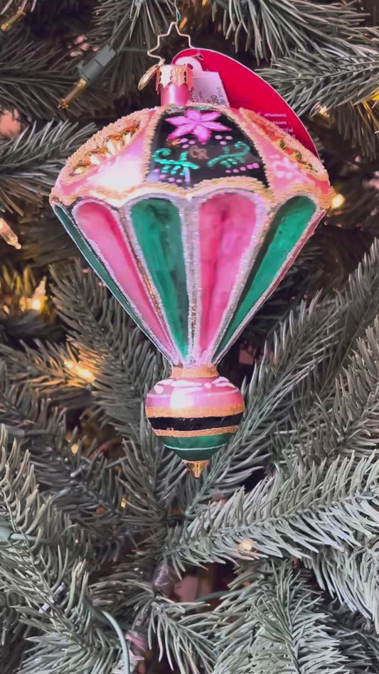 Christopher Radko Fantasia MIDNIGHT FLORAL BLOOM Ornament 1022650 Balloon Drop