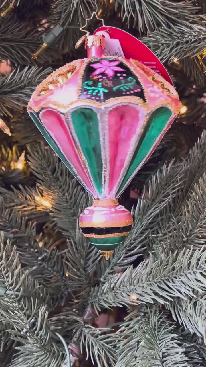 Christopher Radko Fantasia MIDNIGHT FLORAL BLOOM Ornament 1022650 Balloon Drop