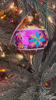Magenta and Golden Yellow The Ornament King CANDY SPARKLER Assorted Ornament 42027B Christmas 2025