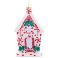 Christopher Radko CANDY CANE CHALET Ornament 1021188 Peppermint House