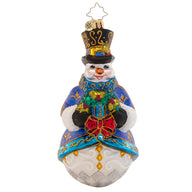 Christopher Radko WINTER'S FROST SNOWMAN Ornament 1021374 Elegant Blue