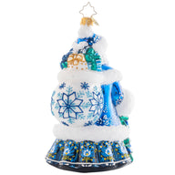 Christopher Radko WINTER HUES SANTA Ornament 1021453 Blue