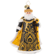 Christopher Radko EBONY ELEGANCE SANTA Ornament 1021627 Black Gold Coat