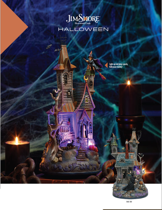 Jim Shore WELCOME ARE THE WICKED 6012751 Haunted House LED Musical Masterpiece